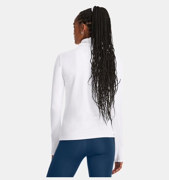 Beyaz Kadın UA Qualifier Cold Funnel Neck Uzun Kollu T-shirt