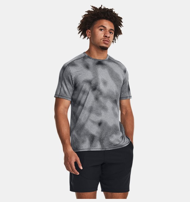 Erkek UA Meridian Baskılı Kısa Kollu T-shirt Siyah