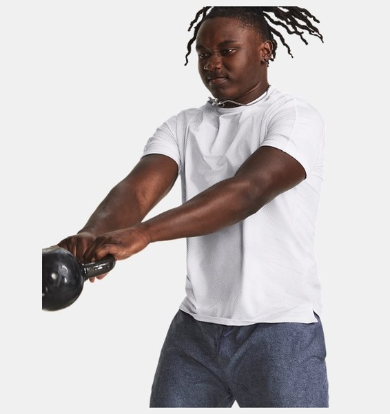 Beyaz Erkek UA Meridian Baskılı Kısa Kollu T-shirt