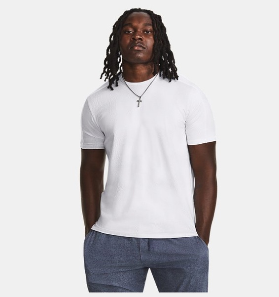 Beyaz Erkek UA Meridian Baskılı Kısa Kollu T-shirt