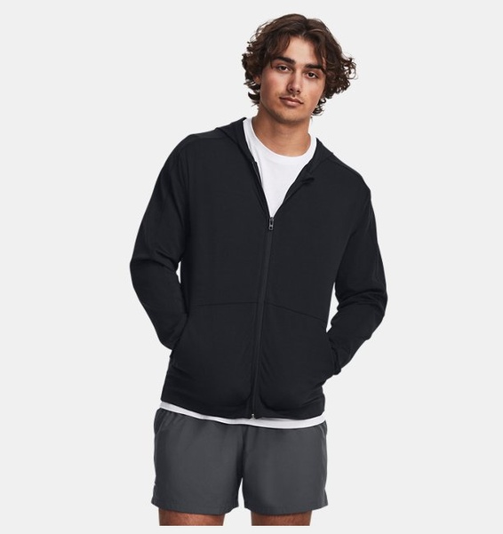 Siyah Erkek UA Meridian Tam Boy Fermuarlı Sweatshirt