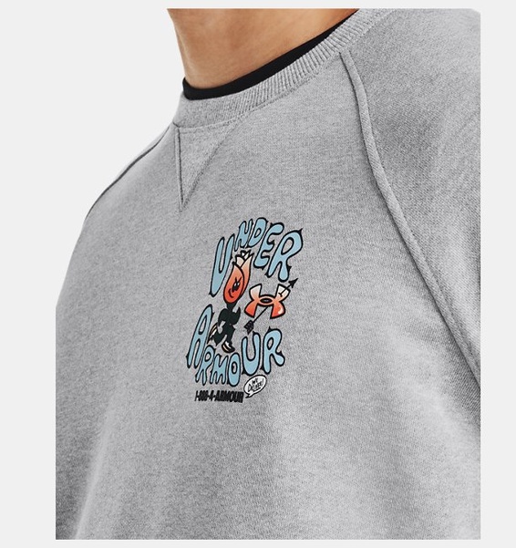 Gri Erkek UA Heavyweight Terry Rose Bisiklet Yaka