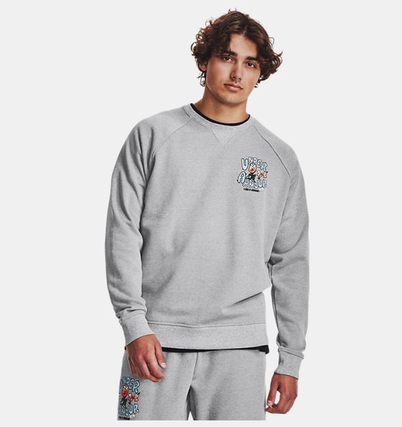 Gri Erkek UA Heavyweight Terry Rose Bisiklet Yaka