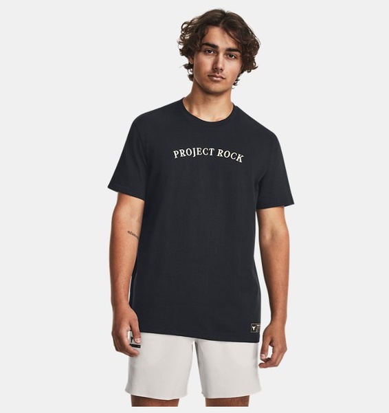 Siyah Erkek Project Rock Crest Heavyweight Kısa Kollu T-shirt