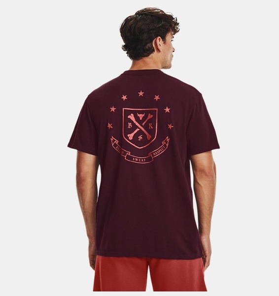 Bordo Erkek Project Rock Crest Heavyweight Kısa Kollu T-shirt