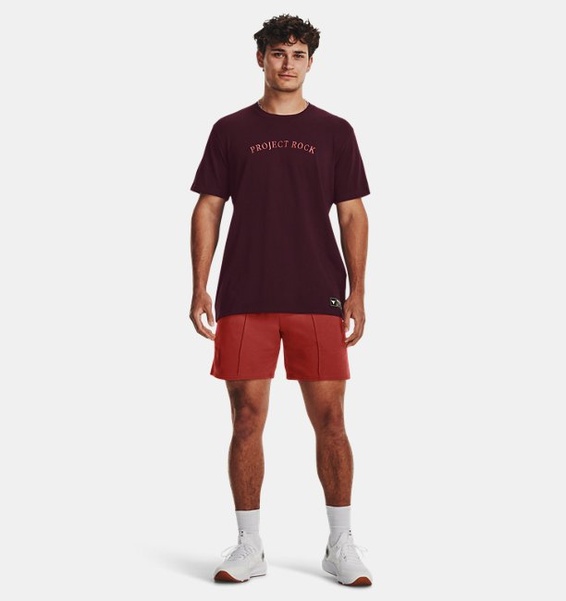 Bordo Erkek Project Rock Crest Heavyweight Kısa Kollu T-shirt