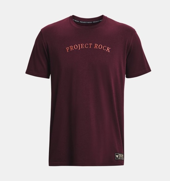Bordo Erkek Project Rock Crest Heavyweight Kısa Kollu T-shirt