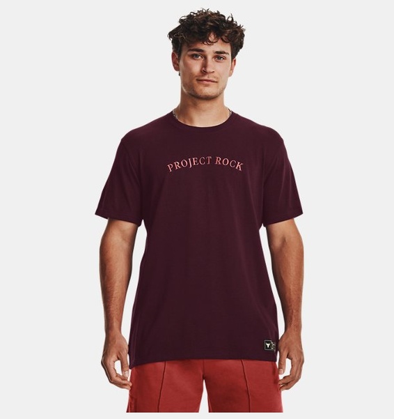 Bordo Erkek Project Rock Crest Heavyweight Kısa Kollu T-shirt