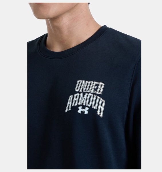 Siyah Erkek UA Rival Terry Graphic Bisiklet Yaka