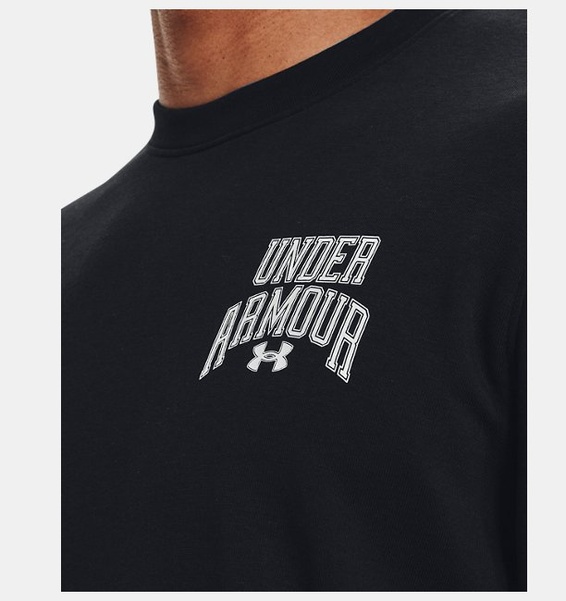 Siyah Erkek UA Rival Terry Graphic Bisiklet Yaka