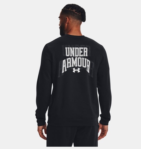 Siyah Erkek UA Rival Terry Graphic Bisiklet Yaka