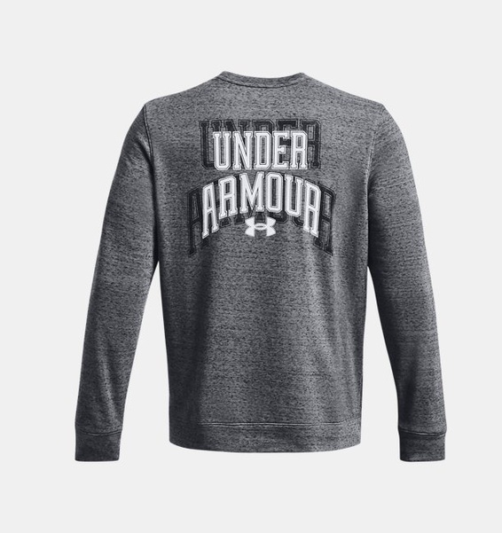Gri Erkek UA Rival Terry Graphic Bisiklet Yaka