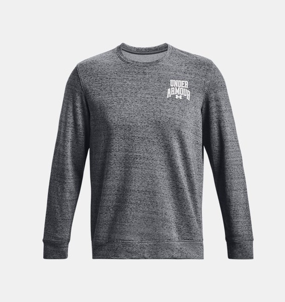 Gri Erkek UA Rival Terry Graphic Bisiklet Yaka