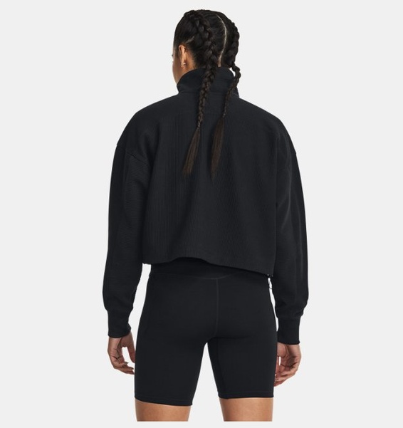 Siyah Kadın UA Ottoman Fleece ¼ Fermuarlı Sweatshirt