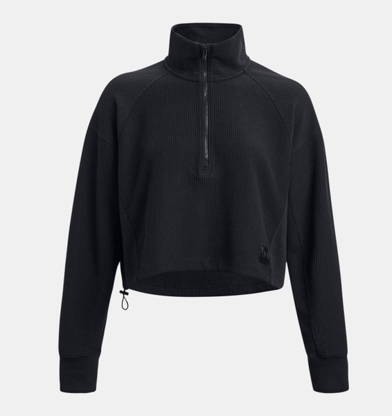 Siyah Kadın UA Ottoman Fleece ¼ Fermuarlı Sweatshirt