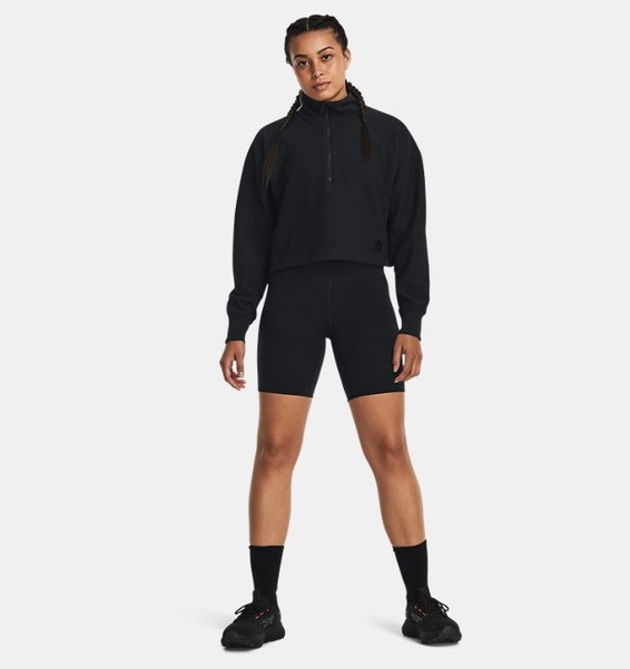 Siyah Kadın UA Ottoman Fleece ¼ Fermuarlı Sweatshirt