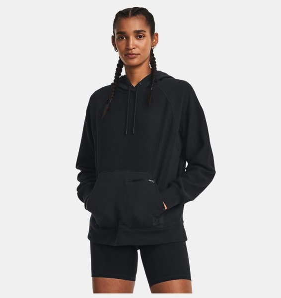 Siyah Kadın UA Ottoman Fleece Kapüşonlu Üst