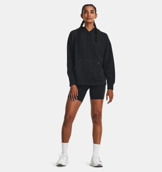 Siyah Kadın UA Ottoman Fleece Kapüşonlu Üst