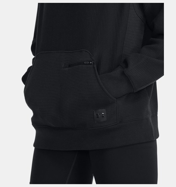 Siyah Kadın UA Ottoman Fleece Kapüşonlu Üst