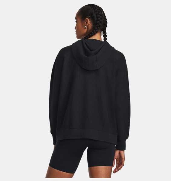 Siyah Kadın UA Ottoman Fleece Kapüşonlu Üst