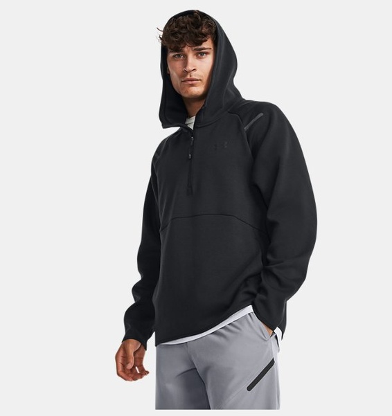 Siyah Erkek UA Unstoppable Fleece Kapüşonlu Üst