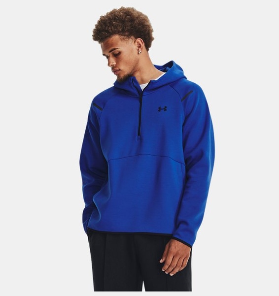 Mavi Erkek UA Unstoppable Fleece Kapüşonlu Üst