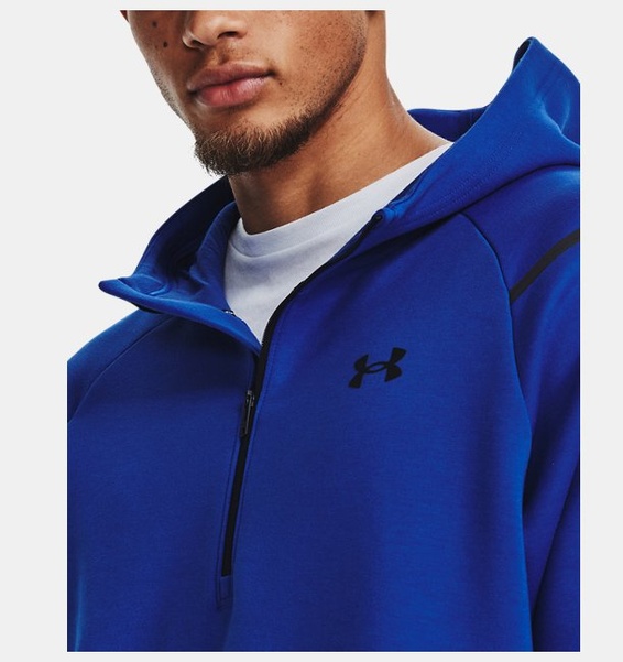 Mavi Erkek UA Unstoppable Fleece Kapüşonlu Üst