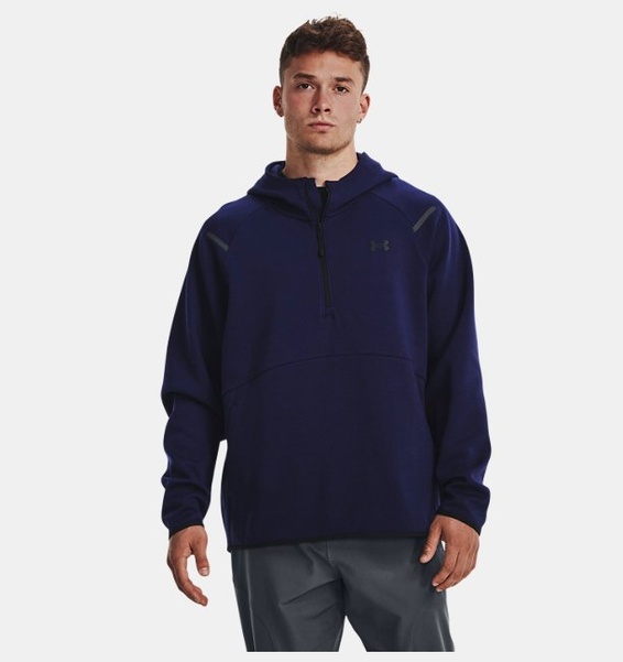 Lacivert Erkek UA Unstoppable Fleece Kapüşonlu Üst