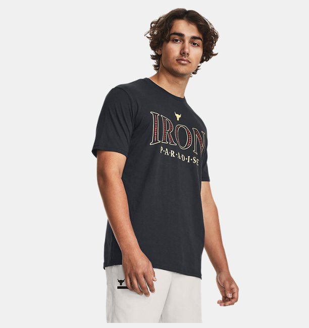 Erkek Project Rock Paradise Kısa Kollu T-shirt Siyah