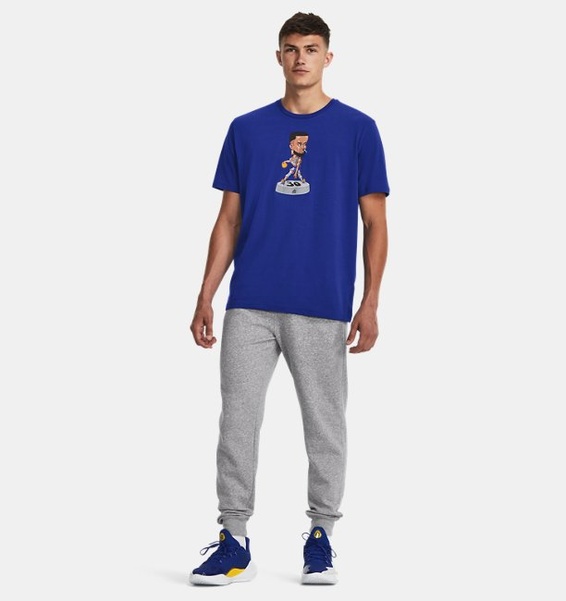 Lacivert Erkek Curry Bobblehead Kısa Kollu T-shirt