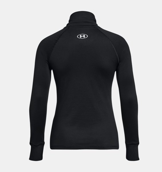 Siyah Kadın UA Train Cold Weather Funnel Neck Uzun Kollu T-shirt