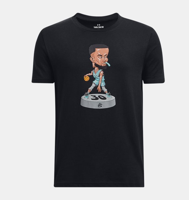 Erkek Çocuk Curry Bobblehead Kısa Kollu T-shirt Siyah