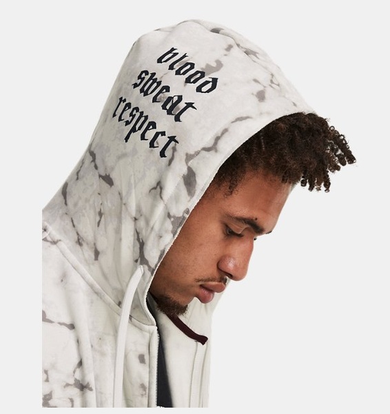 Gri Erkek Project Rock Rival Fleece Kolsuz Tam Boy Fermuarlı Sweatshirt