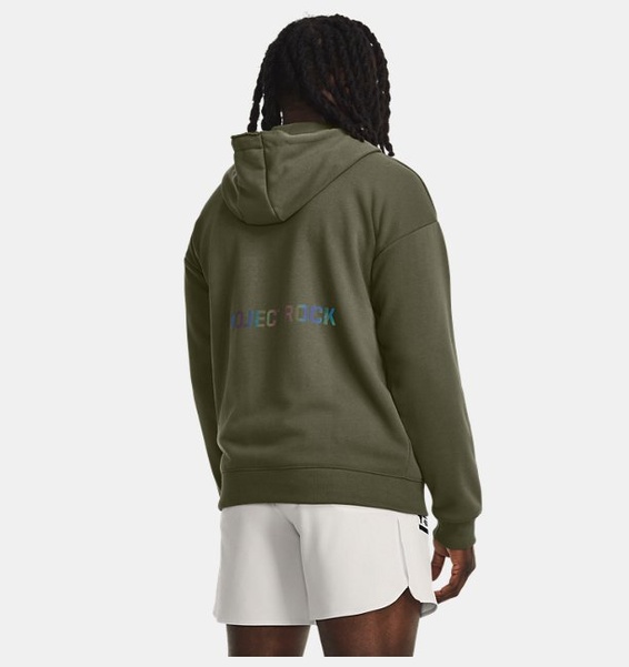 Haki Erkek Project Rock Heavyweight Terry Tam Boy Fermuarlı Sweatshirt