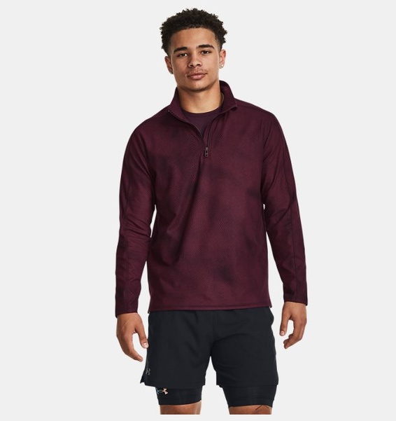Bordo Erkek UA Meridian Baskılı ¼ Fermuarlı Sweatshirt