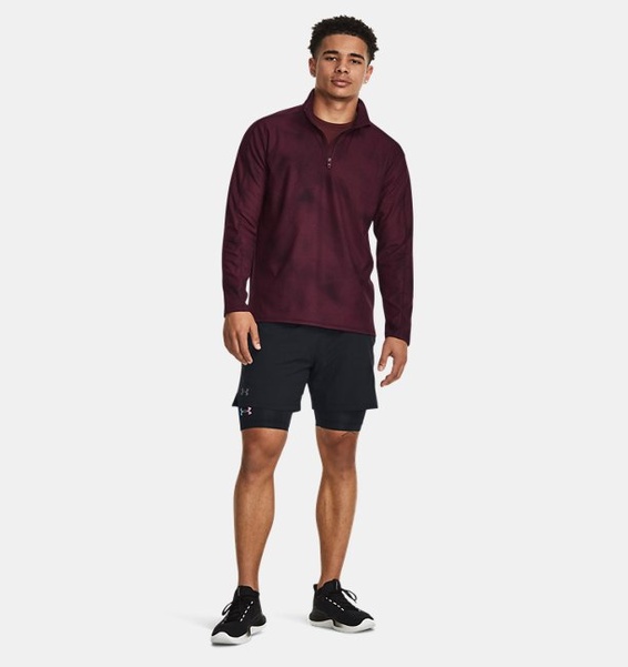 Bordo Erkek UA Meridian Baskılı ¼ Fermuarlı Sweatshirt