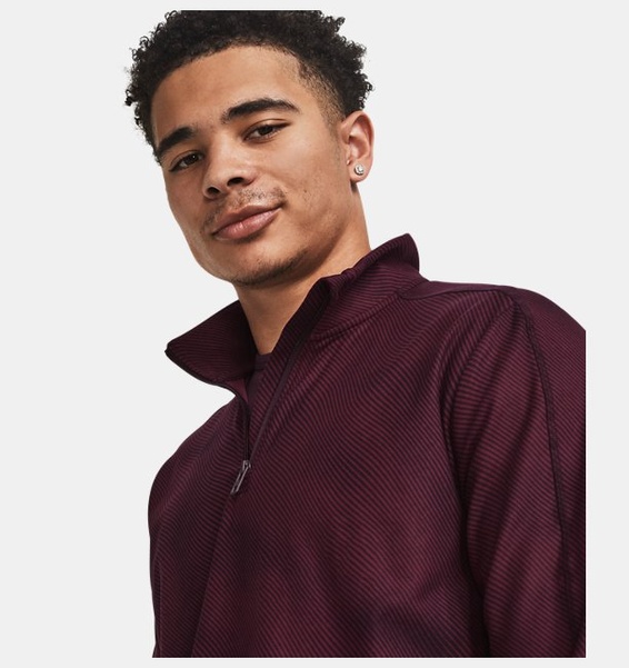 Bordo Erkek UA Meridian Baskılı ¼ Fermuarlı Sweatshirt