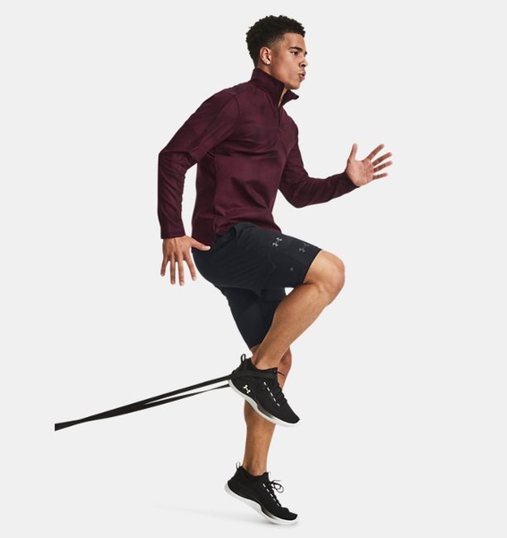 Bordo Erkek UA Meridian Baskılı ¼ Fermuarlı Sweatshirt