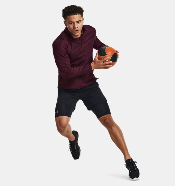 Bordo Erkek UA Meridian Baskılı ¼ Fermuarlı Sweatshirt