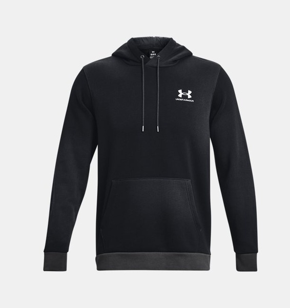 Siyah Erkek UA Essential Fleece Kapüşonlu Üst
