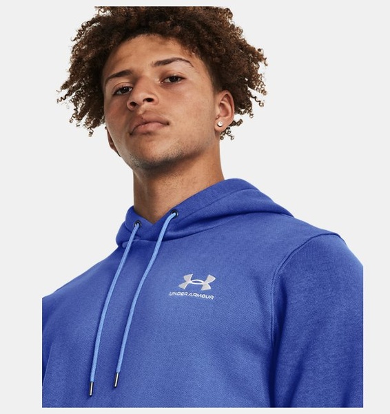 Lacivert Erkek UA Essential Fleece Kapüşonlu Üst
