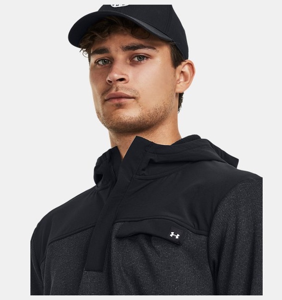 Siyah Erkek UA Storm SweaterFleece Kapüşonlu Üst