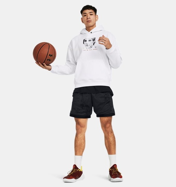 Beyaz Erkek Curry x Bruce Lee Kapüşonlu Üst