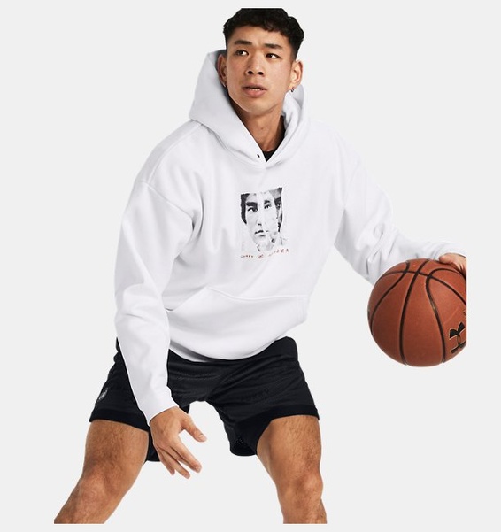 Beyaz Erkek Curry x Bruce Lee Kapüşonlu Üst