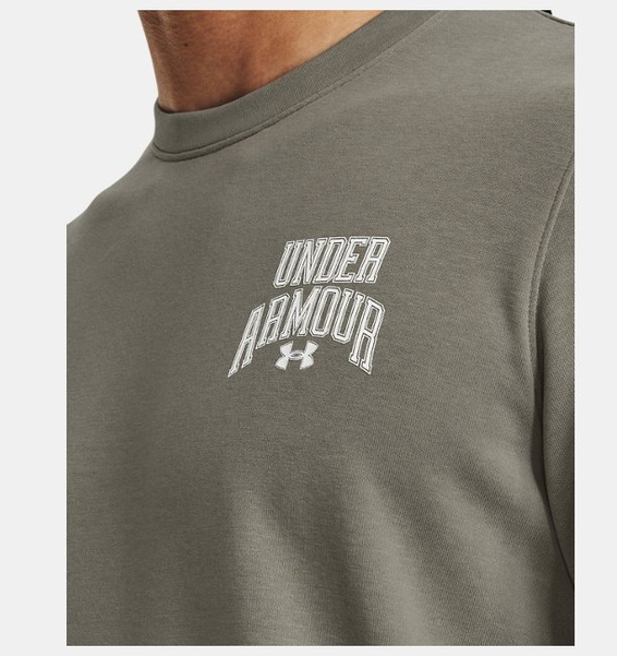 Yeşil Erkek UA Rival Terry Graphic Bisiklet Yaka