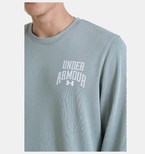 Yeşil Erkek UA Rival Terry Graphic Bisiklet Yaka