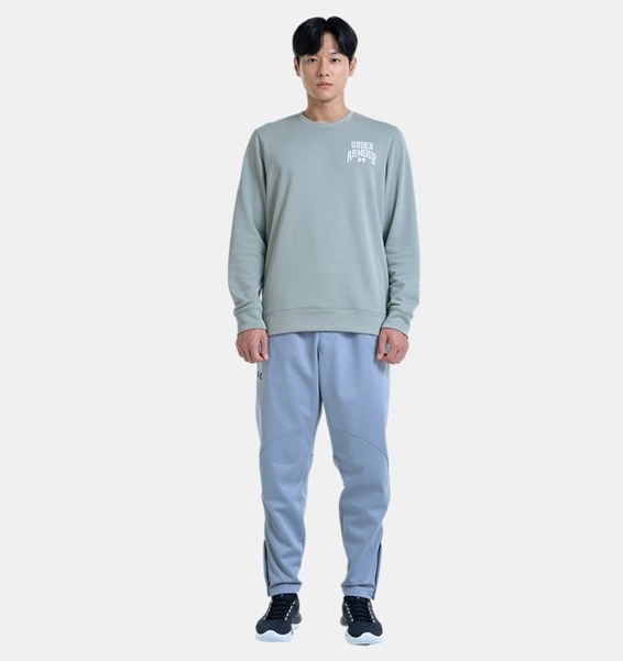 Yeşil Erkek UA Rival Terry Graphic Bisiklet Yaka