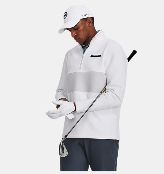 Beyaz Erkek UA Storm Daytona ½ Fermuarlı Sweatshirt