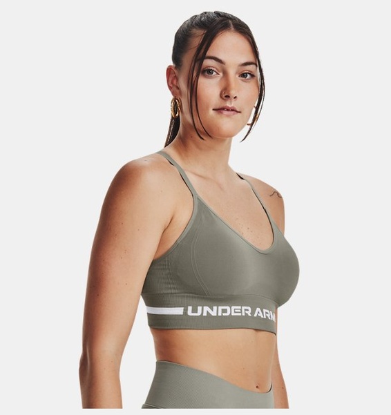 Yeşil Kadın UA Dikişsiz Low Long Spor Sütyeni