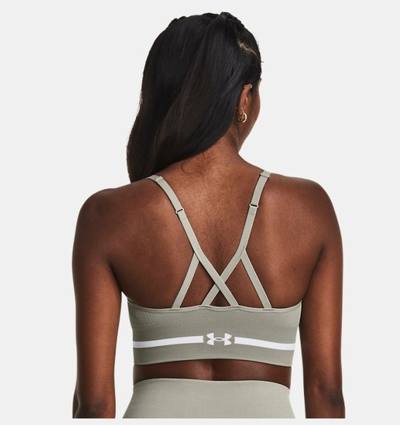 Yeşil Kadın UA Dikişsiz Low Long Spor Sütyeni